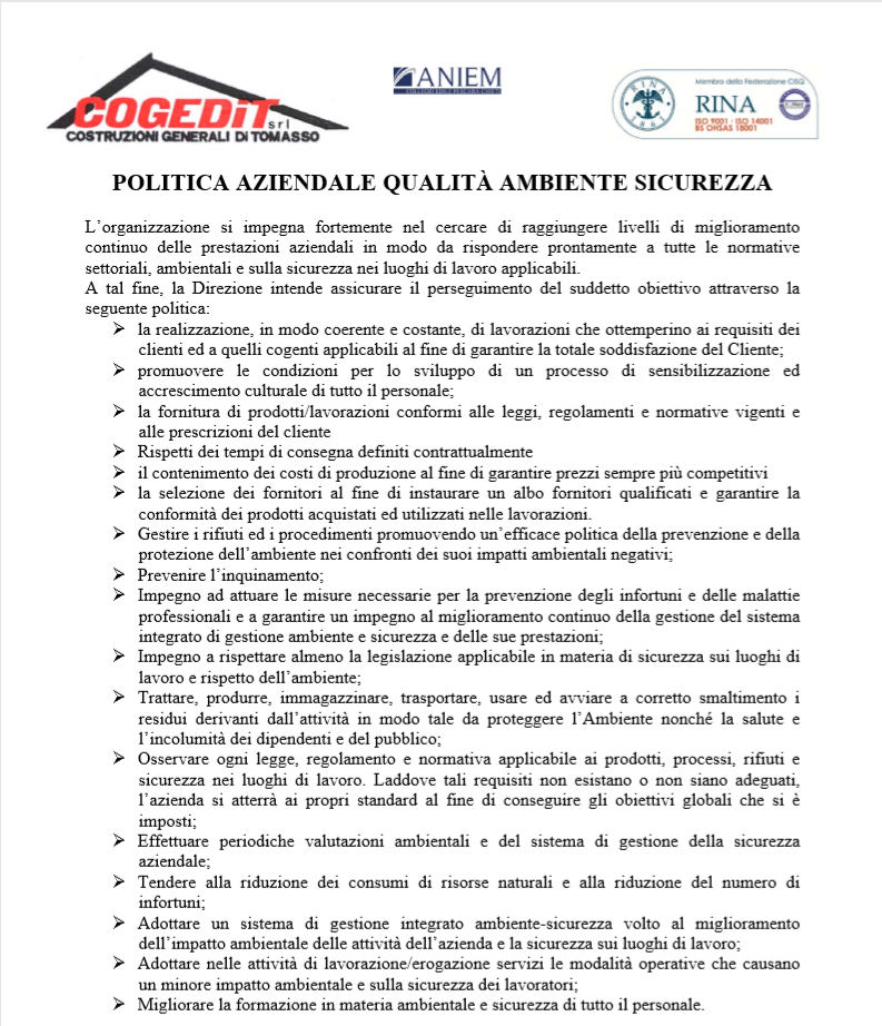 clicca per visualizzare la certificazione